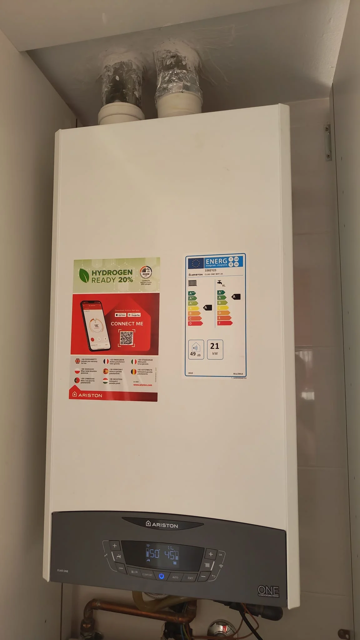 Caldera Ariston Hydrogen Ready instalada
